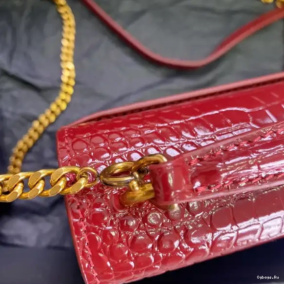 SUNSET LEATHER IN YSL SHINY CROCODILE-EMBOSSED 0605